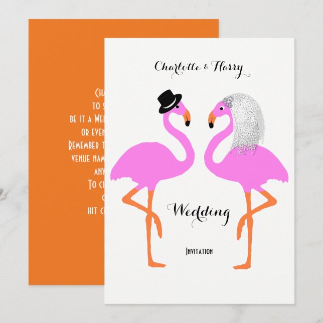 Invitación Boda de Novia y Groom (Anverso / Reverso)
