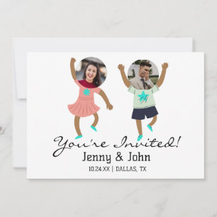Invitación Boda de novia y novio personalizada divertida con 