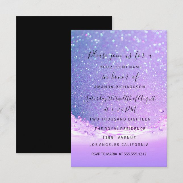 Invitación Boda de Novias Azules Pink Pink Pink (Anverso / Reverso)