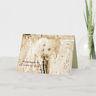 Invitación boda de novias rústica de campo de madera de grano
