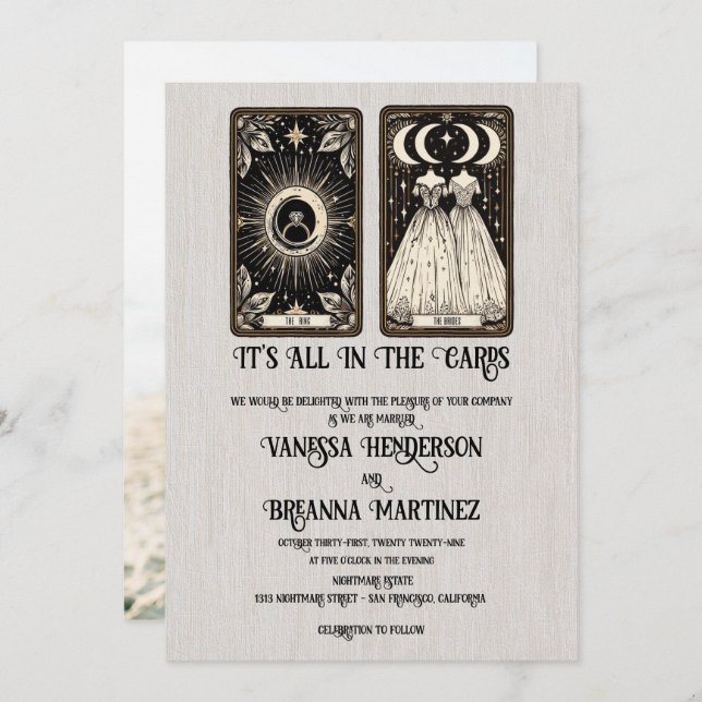 Invitación Boda de novias Tarot (Anverso / Reverso)