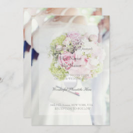 Invitación Boda de novias y flores para Bouquet