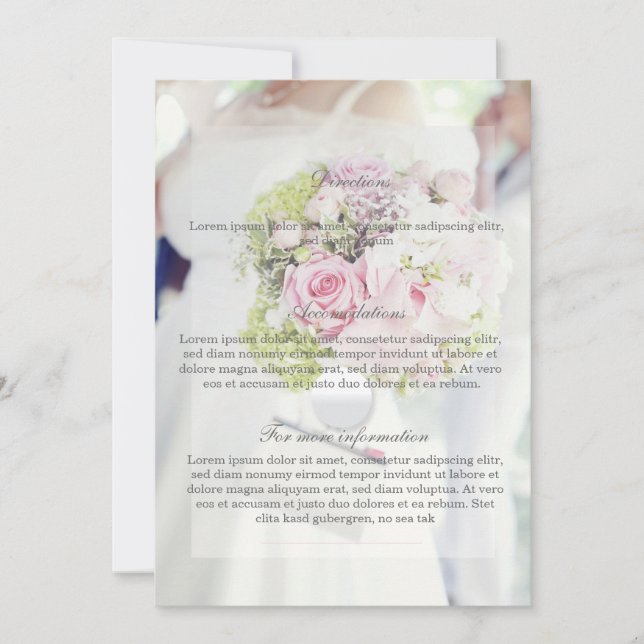 Invitación Boda de novias y flores para Bouquet (Anverso)