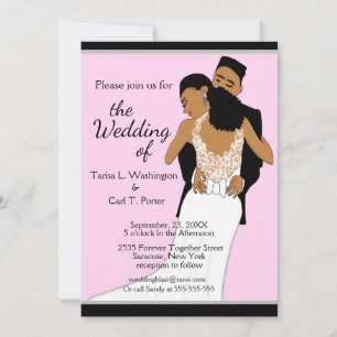 Invitación Boda de novias y novios afroamericanos