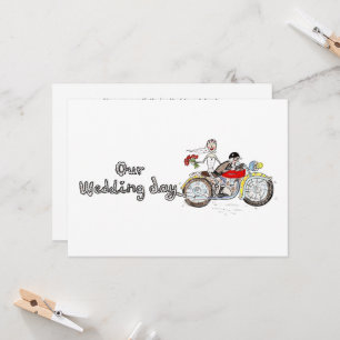 Invitación Boda de novios en moto