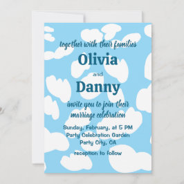 Invitación Boda de nubes azul cielo