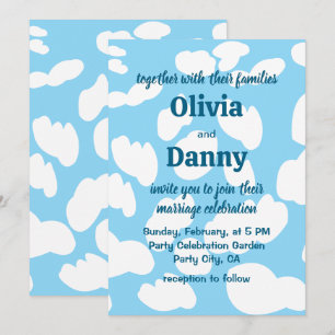 Invitación Boda de nubes azul cielo