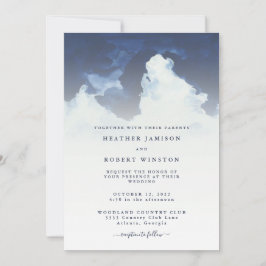 Invitación Boda de nubes de color de agua simple
