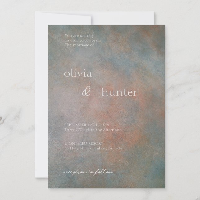 Invitación Boda de nubes de sol (Anverso)