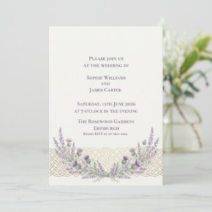 Invitación Boda de Nudo Celta de Lavanda Cardo Escocés