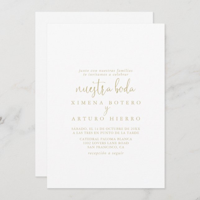Invitación Boda de Nuestra Boda (Anverso / Reverso)