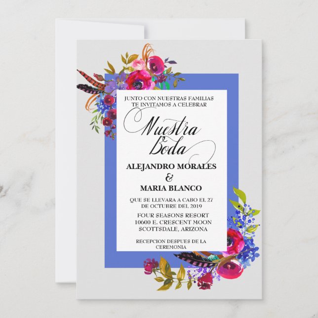 Invitación Boda de Nuestra Boda (Anverso)
