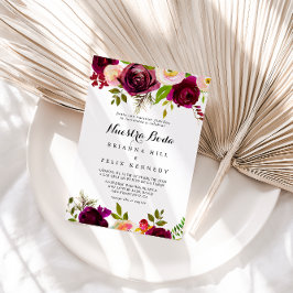 Invitación Boda de Nuestra Boda, floral rusa en Rubor borgoña