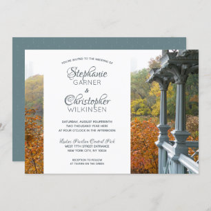 Invitación Boda de NYC Ladies Pavilion Autumn Central Park