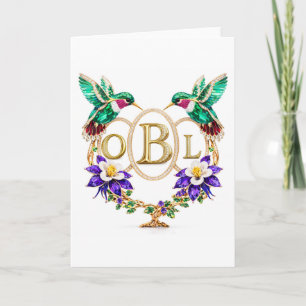 Invitación Boda de OBL Colibrí con Letras Personalizadas Dobl