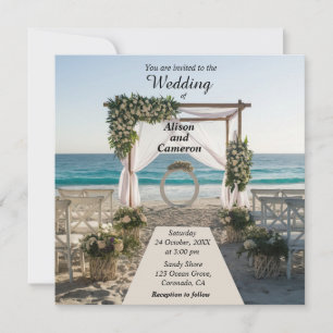Invitación Boda de Ocean Beach Coast