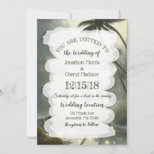 Invitación Boda de Océano y Palmeras