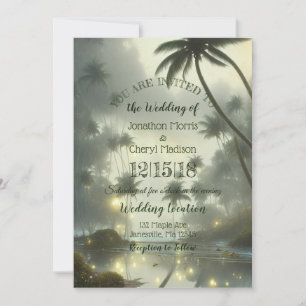 Invitación Boda de Océano y Palmeras