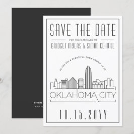 Invitación Boda de Oklahoma City | Línea de horizonte Guardar