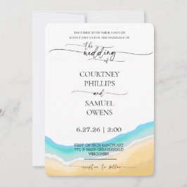 Invitación Boda de olas del océano elegante