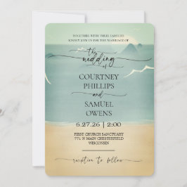 Invitación Boda de olas del océano elegante