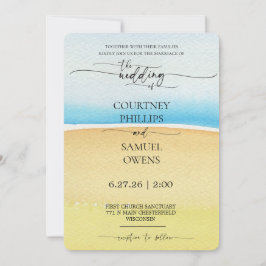 Invitación Boda de olas del océano elegante