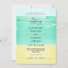 Invitación Boda de olas del océano elegante
