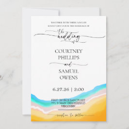 Invitación Boda de olas del océano elegante