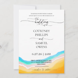 Invitación Boda de olas del océano elegante
