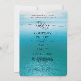Invitación Boda de olas del océano elegante