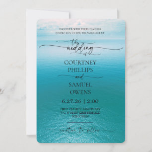 Invitación Boda de olas del océano elegante