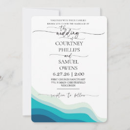 Invitación Boda de olas del océano elegante