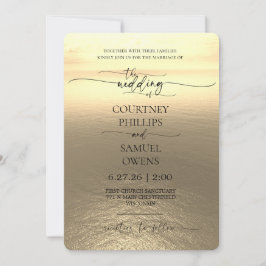 Invitación Boda de olas del océano elegante