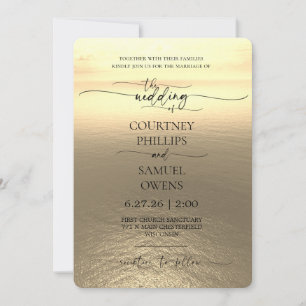 Invitación Boda de olas del océano elegante