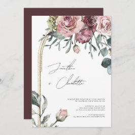 Invitación Boda de oliage de Mauve y Gold Arch