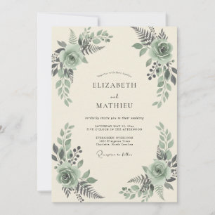 Invitación Boda de Oliva Celadón Helecho