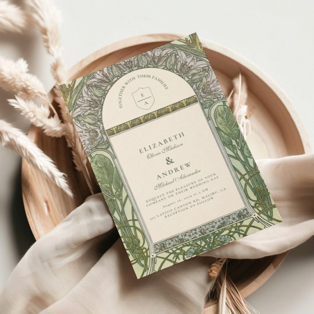 Invitación Boda de Olive Art Nouveau (Subido por el creador)