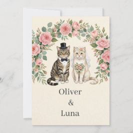 Invitación Boda de Oliver y Luna - Pareja de Gatos