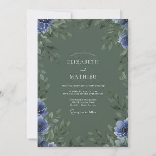 Invitación Boda de olivo aciano eucalipto