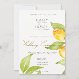 Invitación Boda DE OLIVO DE COLOR DE AGUA VERDE AMARILLO