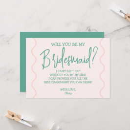 Invitación Boda de onda rosa y verde