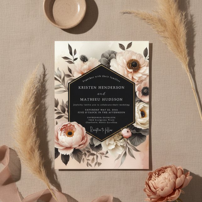 Invitación Boda de Opulencia Floral Rosada (Subido por el creador)
