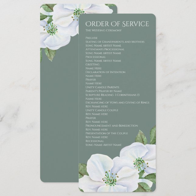 Invitación Boda de orden de servicio de fletamento de Apple b (Anverso / Reverso)