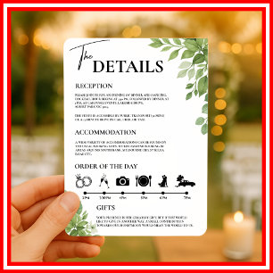 Invitación Boda de Orden del Día de Verde Salvia Follaje
