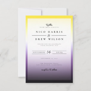 Invitación Boda de orgullo no binario elegante