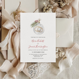 Invitación Boda de Ornamento de Navidad de Invierno