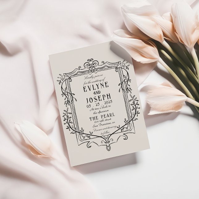 Invitación Boda de ornamentos barrocos de origen victoriano r (Subido por el creador)