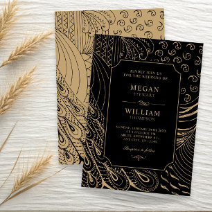Invitación Boda de ornamentos de época