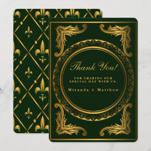 Invitación Boda de ornamentos de oro de Esmeralda Gracias Car