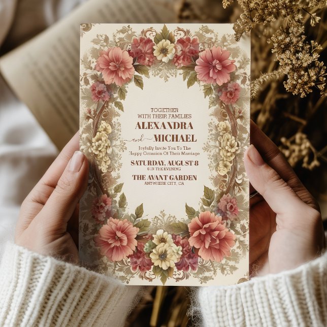 Invitación Boda de Ornamentos Florales de Royal Victorian (Subido por el creador)